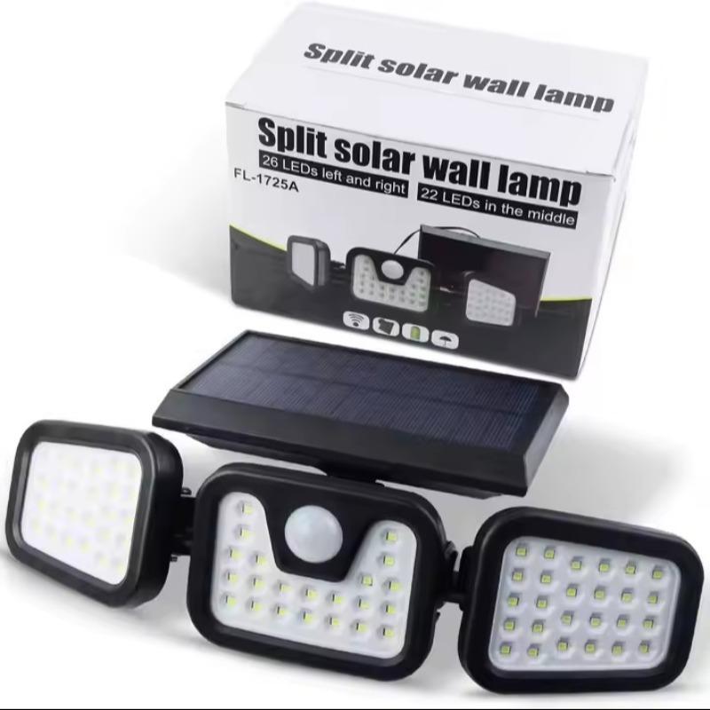 Modern IP65 Solar Garden Light Motion Sensor LED Wall Lamp Outdoor Waterproof 3 Sides 74 LED