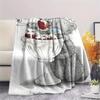 1PC Custom Name Tatty Teddy Ice Cream Patterned Flannel Blanket Suitable For All Seasons for Home Decor Warmth and Comfort Gifts Holiday Present