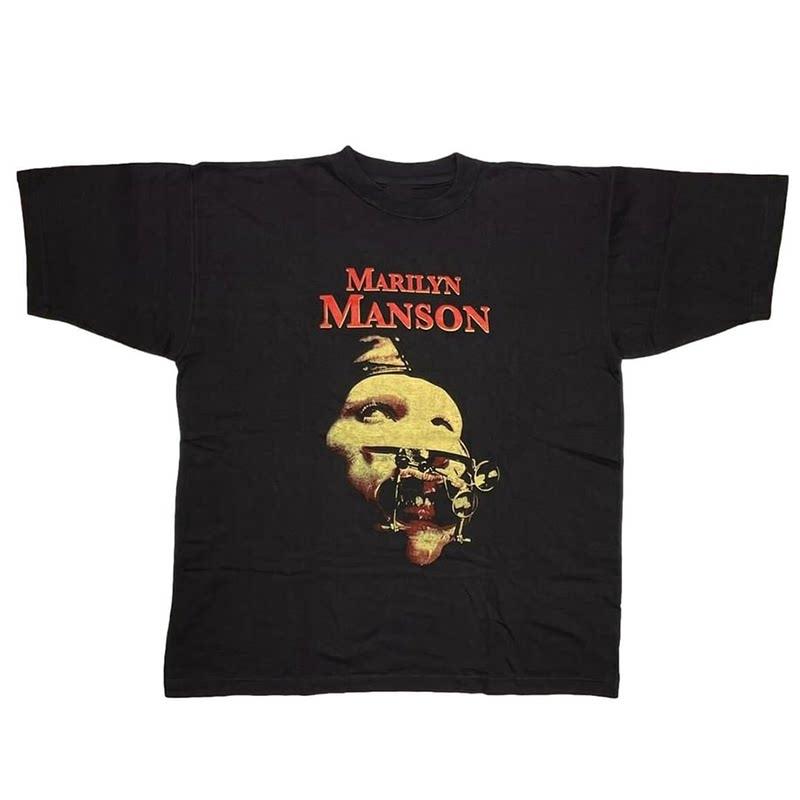 Marilyn Manson Abstract Casual TShirt Luxury Band Brand for Men and Women Top