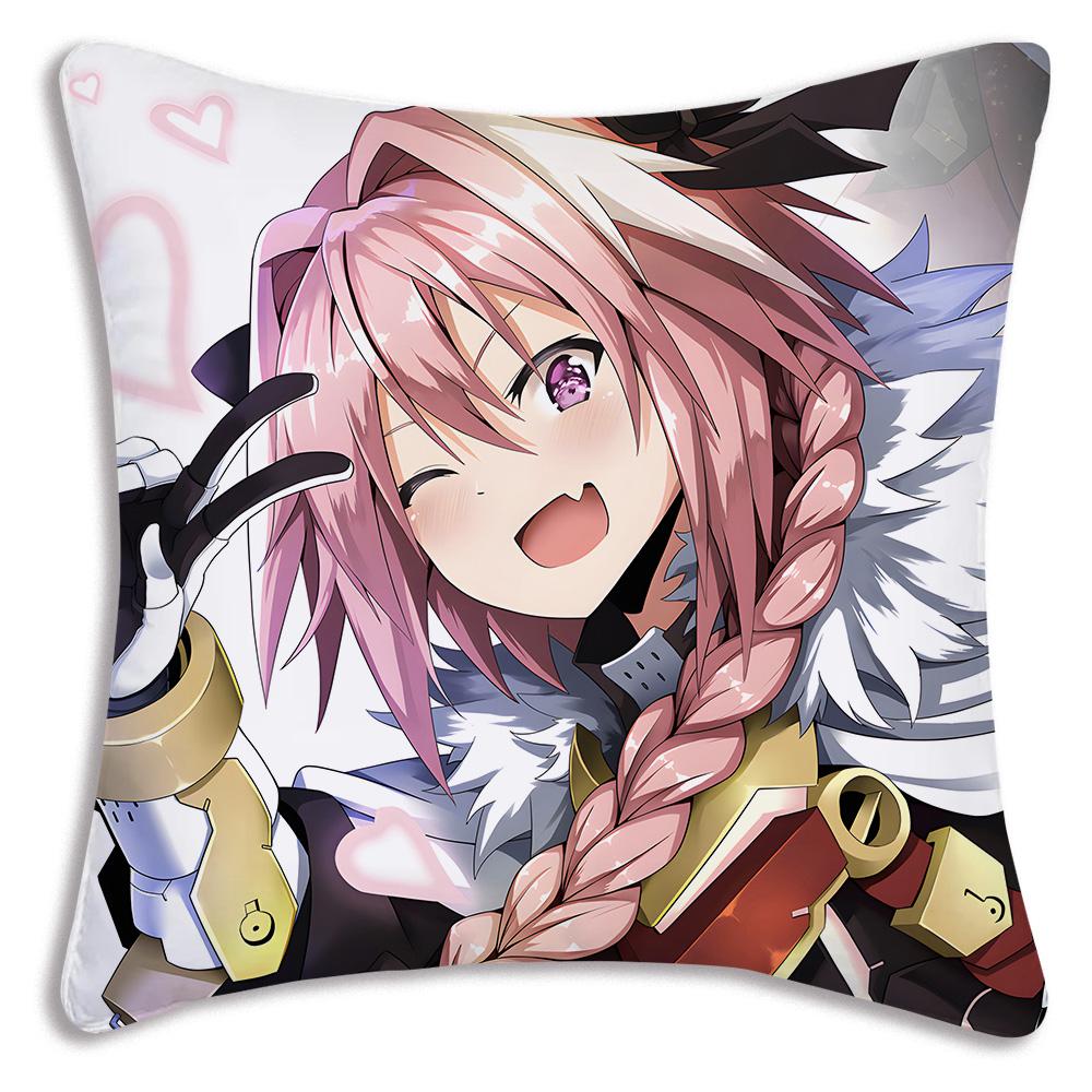 Anime F-Fate Apocrypha Astolfo Pillow Covers Cartoon Sofa Decorative Home Double-Sided Printing Short Plush Cute Cushion Cover