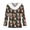 Damen Modisches Lässiges V-Ausschnitt Weihnachts-Print Langarm-Oberteil
