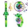 Children's Cartoon Music Watch with Seven-Color Luminous Spinning Gyro Toy