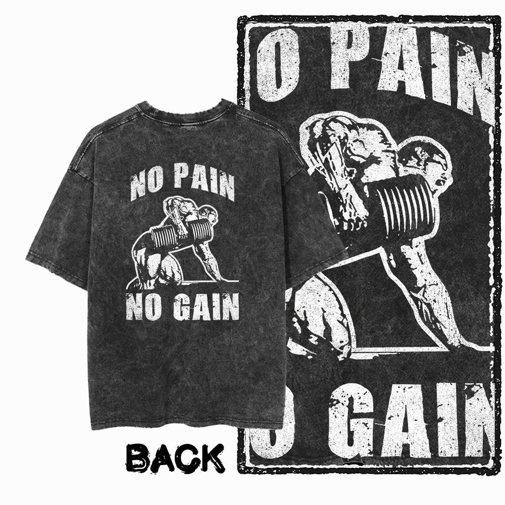 G Back Print Acid Washed Cotton Unisexs Cool Gym Skull Graphic Tshirt   Streetwear Big Size Oneck Unisexs Tee Tshirt