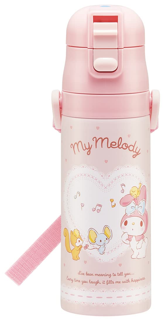 Skater My Melody Easy Music Sanrio Water Direct Stainless Sports Bottle for Bottle, 470ml, Drinking, Steel, Girls, SDC4-A