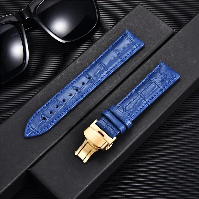 

18mm 20mm 22mm 24mm High Quality Bamboo Pattern Strap Butterfly Buckle Green Blue Red Black Watchband Bracelet Watch Accessories 18mm