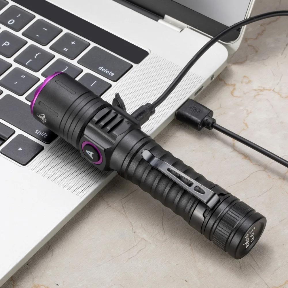 15W UV 395/365nm Type C Rechargeable Flashlight Cat Dog Urine Tinea Ore Money Scorpion Fluorescence Marker Purple Light