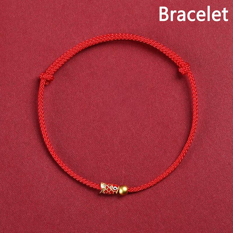 

Изысканный браслет на лодыжку Lucky Red Thread для мужчин и женщин, ручная веревка Koi, плетеные браслеты из веревки ручной работы, ювелирные аксессуары, подарки as the picture