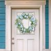 15.75" Spring Wreath Faux Peony Wreath Artificial Hydrangea Peony Flower Wreath with Green Leaves for Home Front Door Wedding Wall Decor