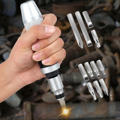 13Pcs Impact Screwdriver Set Shock Screw Driver Chisel Bits Multifunctional Screw Extractor Remover Repair Set Repair Tools
