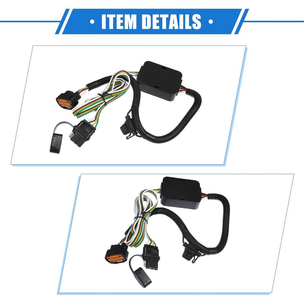 Trailer Towing Wiring Harness Compatible Kit for Hyundai Palisade 2020-2022, Durable Plastic Metal Black