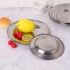 Stainless Steel Round Dinner Plate Dish Tray, Food Container, Outdoor Camping, Picnic Tableware, 16-24cm