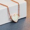 French Rose Gold Heart Shaped Necklace with European and American Style Simple and Fashionable Temperament