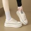 Fashion CRLAYDK Platform Sneakers for Women 6.5CM Height Increase Fashion Casual Tennis Skate Walking Shoes Leather Anti Slip Trainers