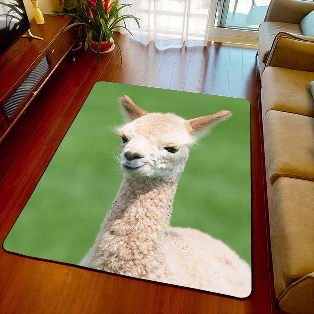 Alpaka 3D-Druck Teppich Tier Dekoration Teppich Matte lustige Geburtstag für Freund Wohnzimmer Schlafzimmer Kinderzimmer Teppiche Matte Home Decor