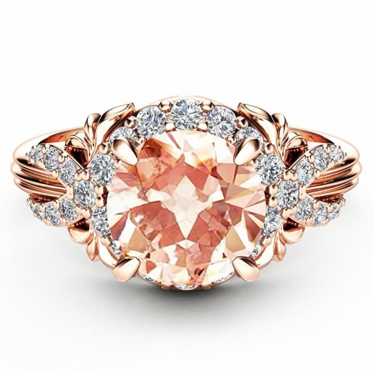 

Роскошное новое женское кольцо, Изящное женское кольцо с лентой и квадратным бриллиантом цвета шампанского, Аксессуары No. 10