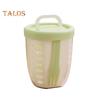 650ML Picnic Salad Box Fruit Cup with Fork Double-Layer Quick-Draining Leak-Proof Compact Sealed Food Storage Containers for Travel Picnic Camping