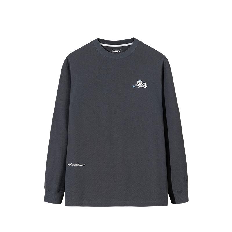 Anta Casual Round Neck Loose Sweatshirt With Simple Animal Print And Letters Unisex Sweatshirt 172538404-3