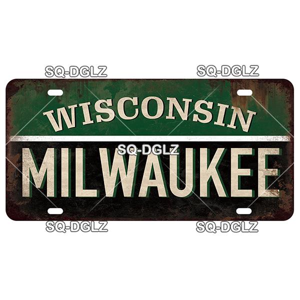 USA EAST City BOSTON MIAMI 15x30CM Plate Sports Tin Sign State Wall Decoration Metal Sign Home Decor Painting Plaques Art Poster