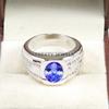Tanzanite Oval Cut Gemstone With 925 Sterling Silver Ring For Men's #B682 JL375688167882