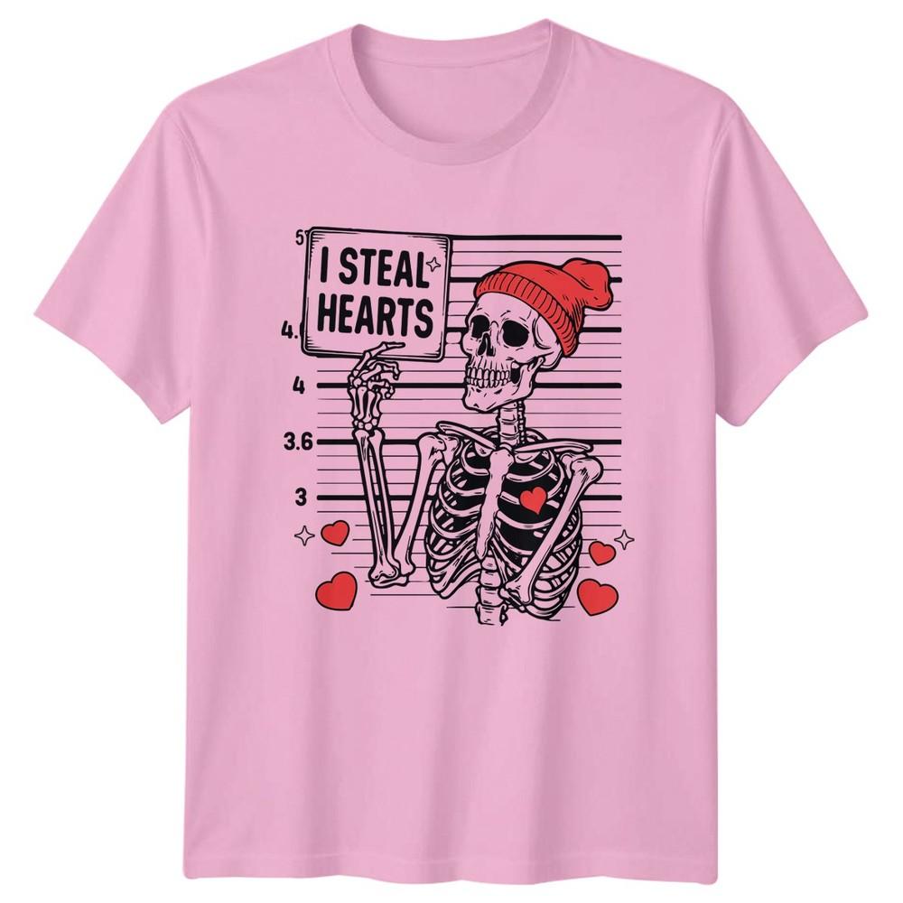 I Steal Hearts Skeleton Love Humor Unisexs Unisexs Mugshot Graphic Tee
