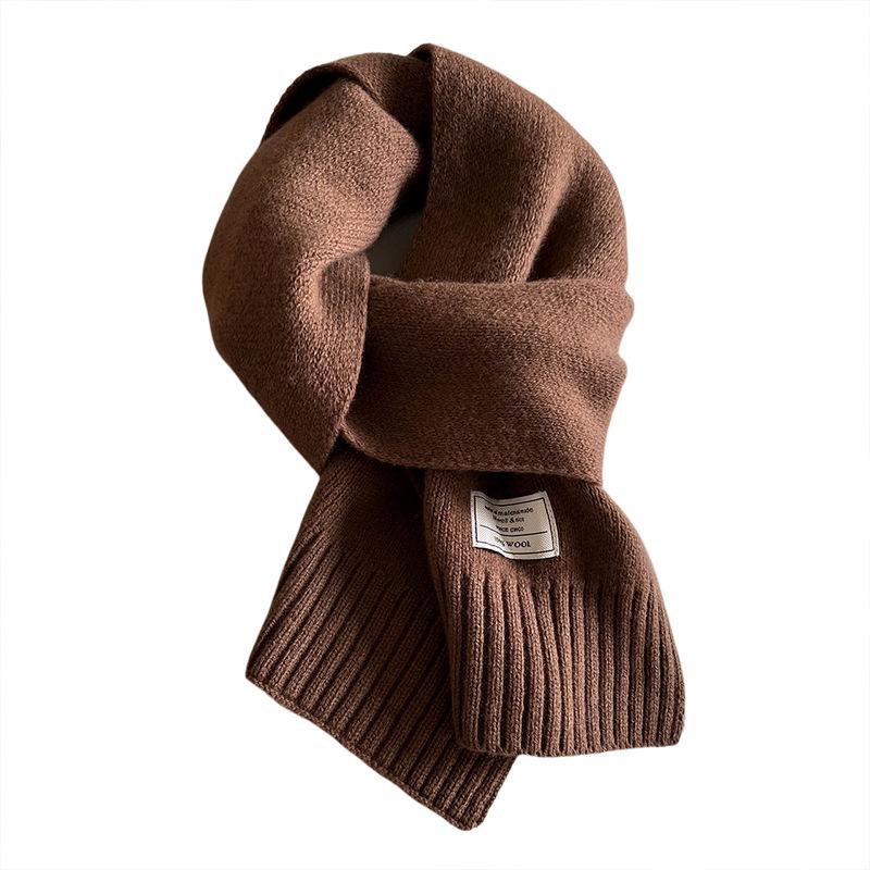 Einfacher Stil im koreanischen Stil Herbst und Winter Einfarbig Verlängert Warm Gestrickt Weich und Wachsartig Hautfreundlicher Wollschal für Studentinnen