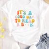 Read A Book Print T-Shirt Short Sleeve Crew Neck Casual Top For Spring & Summer Unisex Clothing Aesthetic Clothes