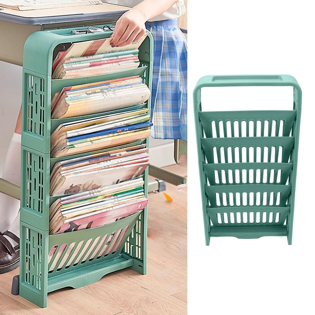 5 Tier Bookshelf Plastic Book Storage Rack   Shelf   Bookcases Floor Standing