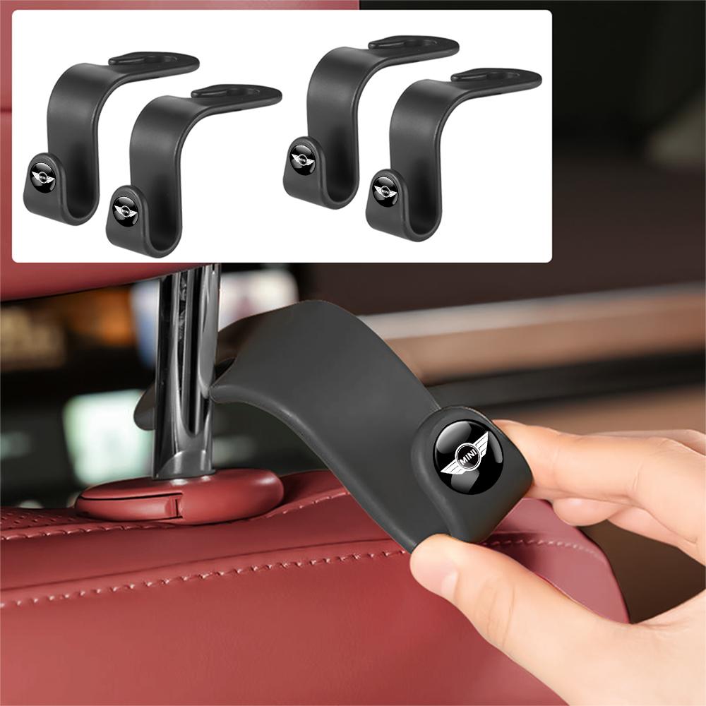 VRT4 2/4Pcs For MINI Cooper S JCW WORKS R55 R56 F55 F56 R57 R58 R59 R50 R60 Car Multi-functional Seat Back Hooks Hangers Accessories