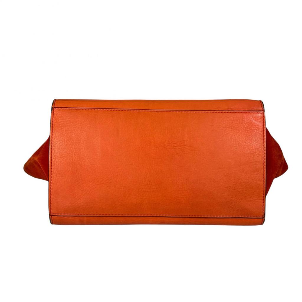CELINE Trapeze Handbag Orange Women 2wayShoulder used