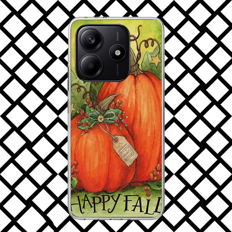 

Pumpkin Happy Fall Autumn Phone Case for Xiaomi Redmi Note 15 14 14S 13 12 12S 11 Pro Plus 11E 11T 11S 10S 5G Soft Cover Fundas Redmi Note 12 4G