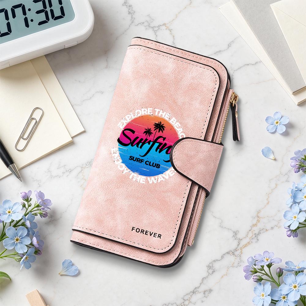 Surfing Beach Style Casual Long Wallet Fashion Portable Daily Use Purse