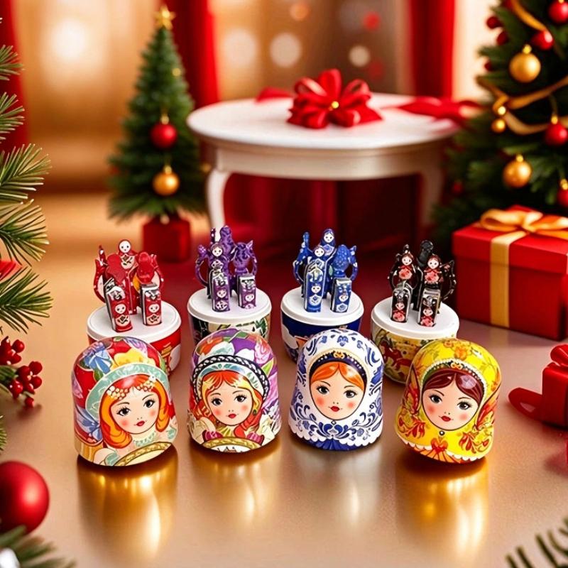 7Pcs Nail Tools Nail Clipper Set Russian Nesting Doll Style Nail Clipper Kit Manicure Nail Polishing Shaping Trimming Tool