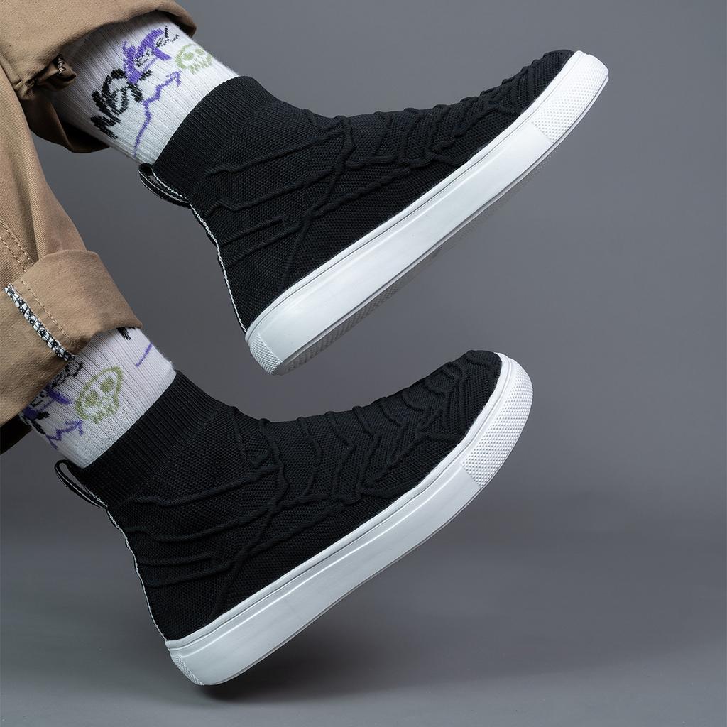 Plus Size High Top Massive Sports Sock Boot New Men Sock Sneakers Man Running Sport Shoes White Sports Shoes Knit Gym Male Shoes