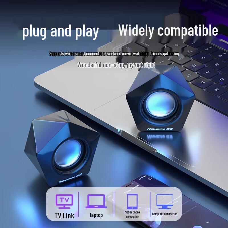 Newmine N61 Wired Mini Desktop USB Speaker