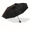 1pc Pixel Skull Automatic Folding Umbrella, 8-Rib Sturdy Canopy, Portable Travel Umbrella for Outdoor Use