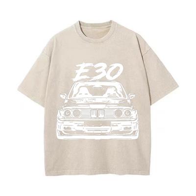 Retro Washed Vintage T-shirt Spring Autumn Women E30 Car T-shirt Tops Aesthetic Clothes Fashion Women E30 Car T-shirt