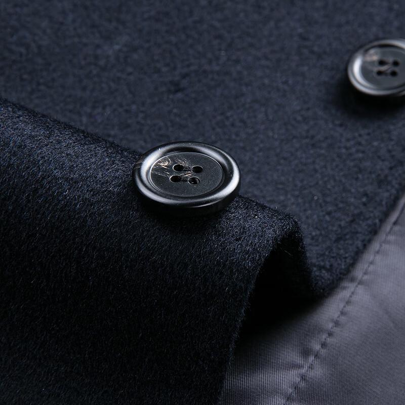 FAPAI Men's Business Cashmere Wool Blend Long Coat