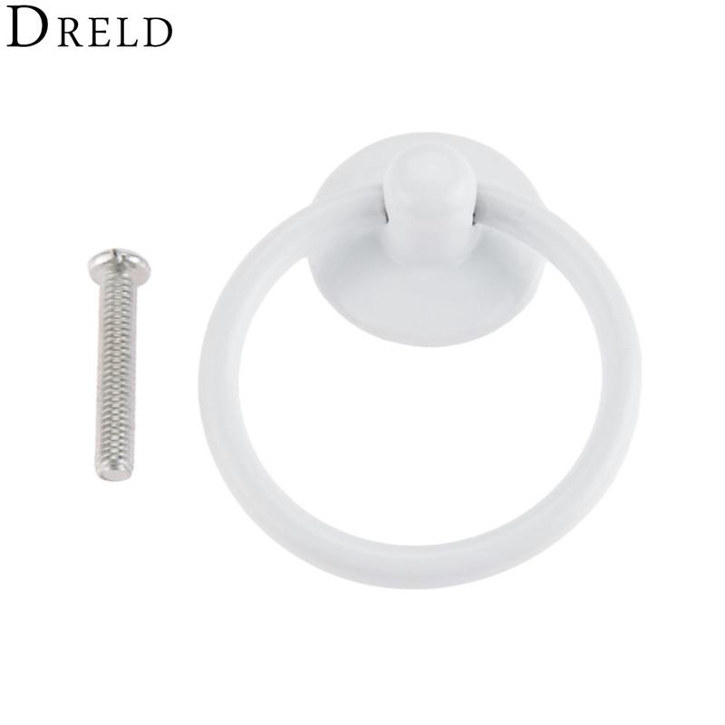 

DRELD 44*52mm Vintage Round Ring Furniture Door Pull Handle Alloy Cabinet Dresser Drawer Knobs Handle For Vintage Jewelry Box