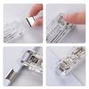 Handheld Paper Clamp Dispenser with 8 Metal Paper Clamp Refills 40 Sheets Capacity File Clip For Document Organization
