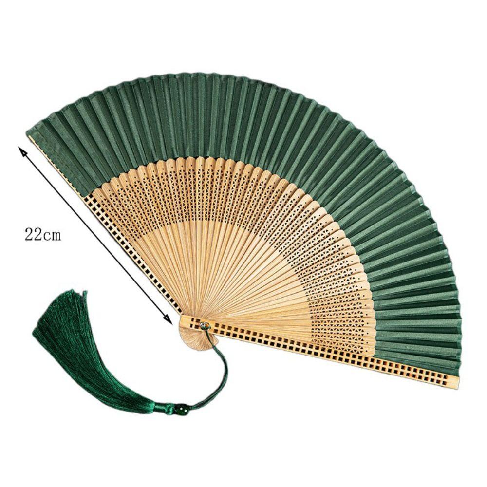 Hollow Handle Carved Bamboo Folding Fan Retro Antiquity Folding Fans Chinese Folding Fan  Japanese