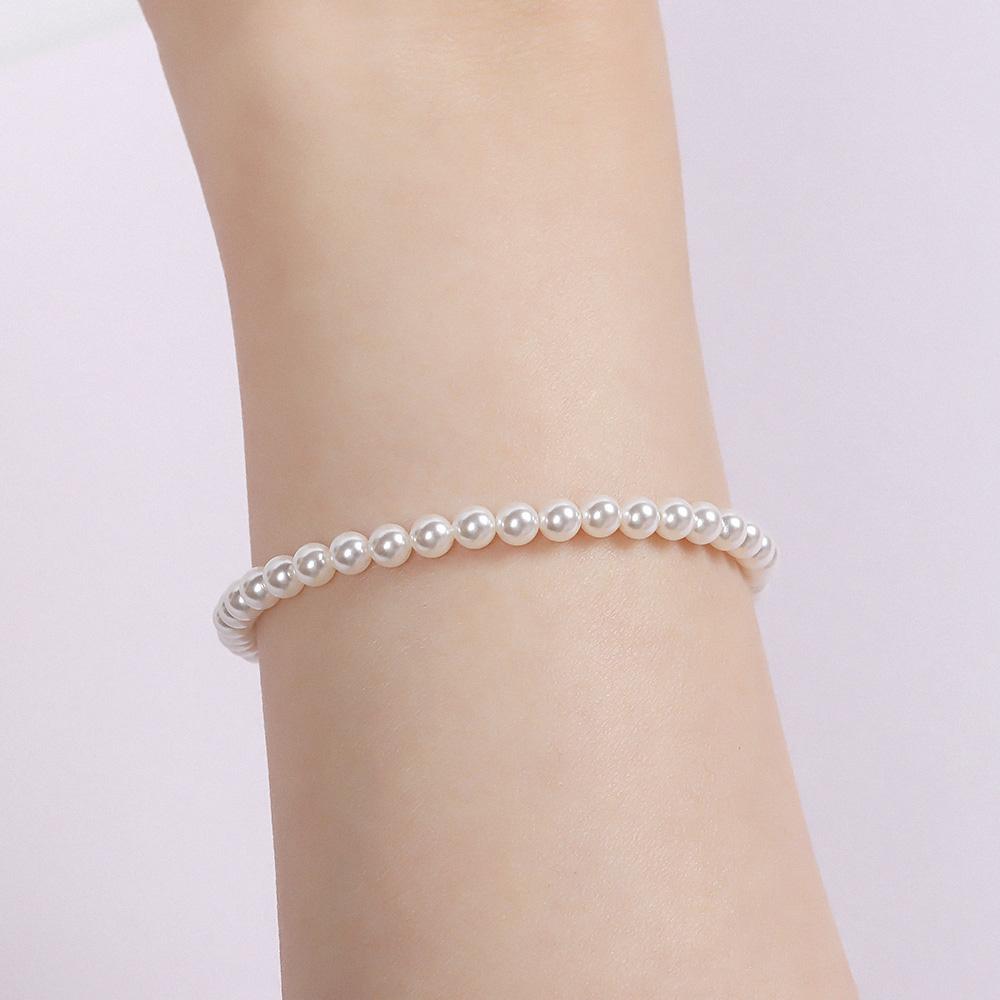 [Magnetic One-Touch] Valerie Bracelet_4mm Pearl