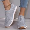 Plus Size Sequined Athletic Flats for Women Spring 2025 New Arrival Fashionable Casual Flats Comfortable Lightweight Women's Shoes