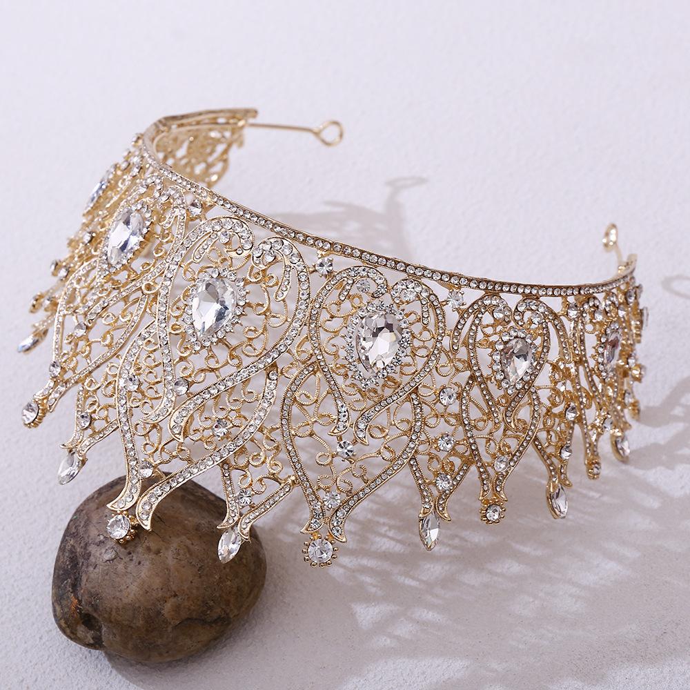 Bridal Red Baroque Crown, Multi-diamond Water Droplets European and American Headgear, Wedding Dress Accessories 2026