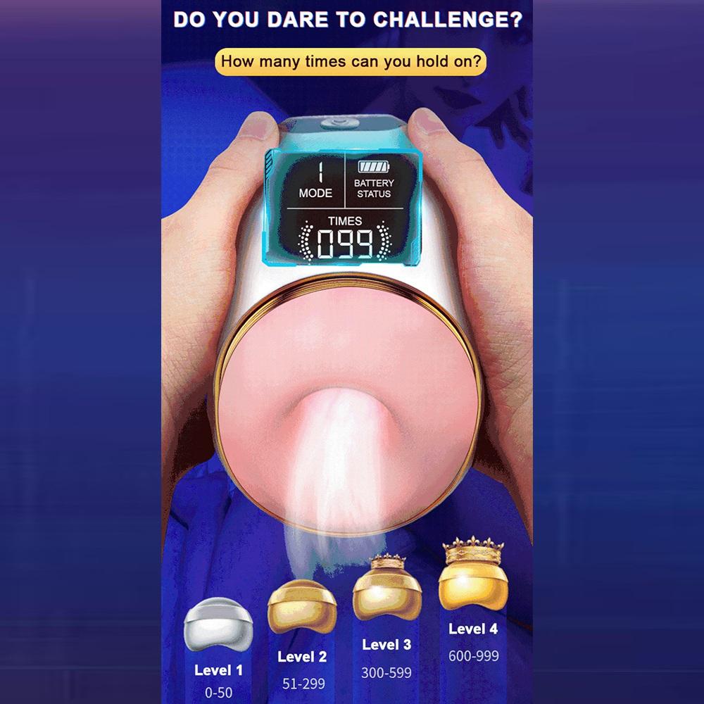 Adult Products Men's Automatic Airplane Cup Sucking Telescopic Intelligent Sound Heating Simulation Channel Sex Masturbation