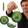 Acrylic Hanging Ornament with Spider Web Pattern Round Shape Decorative Pendant for Halloween Party Home Wall Window Decor