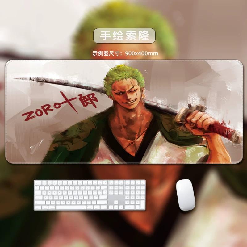 One Piece Leather Mouse Pad Oversized Small Office Gaming Keyboard Pad Desk Pad Bristle Bracelet Monkey D. Luffy Roronoa Zoro Decorative Desk Mat