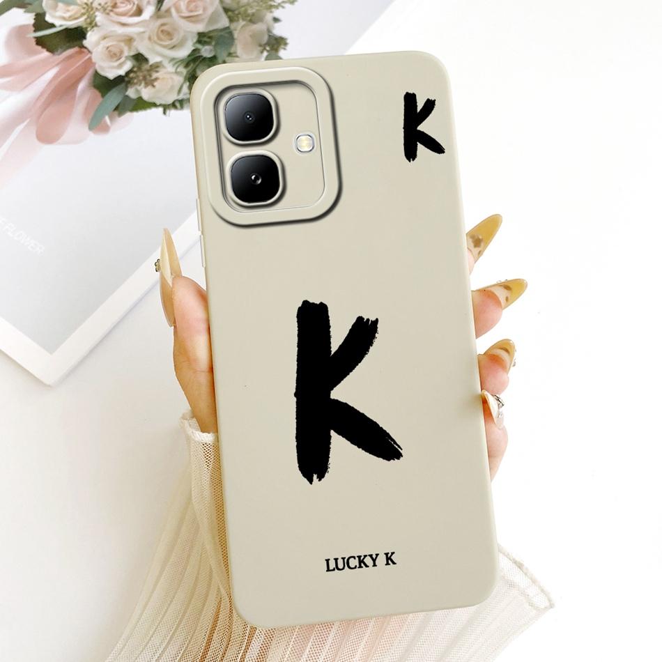 For Infinix Smart 20 2026 Lucky Initial Letter Phone Case For Infinix Smart20 X6840 X6840B Soft Silicone Shockproof Cases Bumper