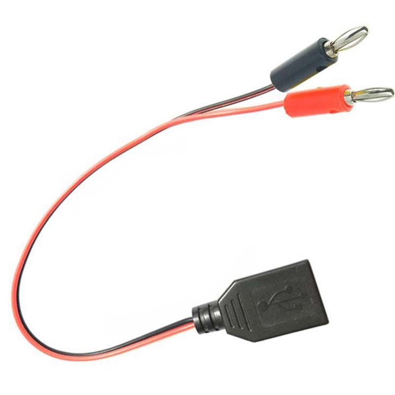 

1Pc Usb Female To 4Mm Banana Plug Test Lead Charging Cable Usb Socket To Banana Plug Connection Conductive Wire 20CM