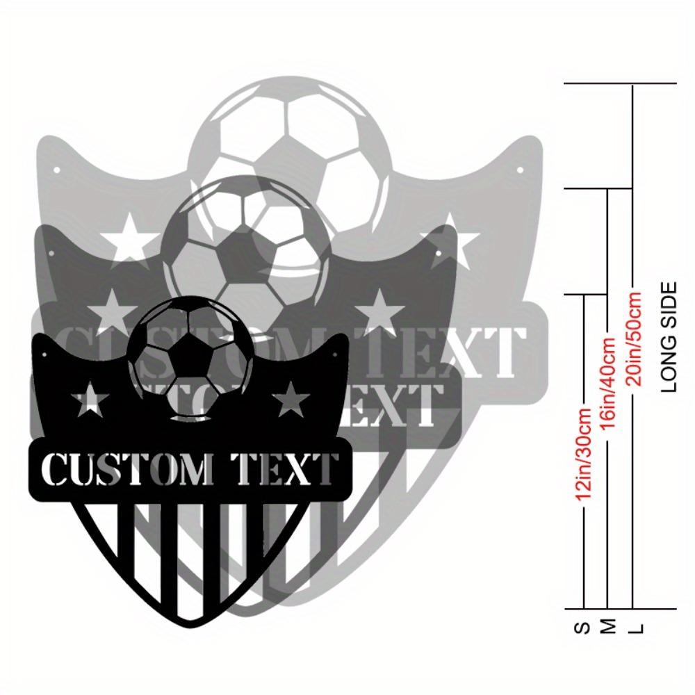 Metal Wall Art Soccer Team Emblem Custom Sign Home Office Decor