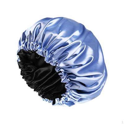 36cm Women Satin Bath Cap Adjustable Comfortable Curly Sleep Bonnet SPA Face Wash